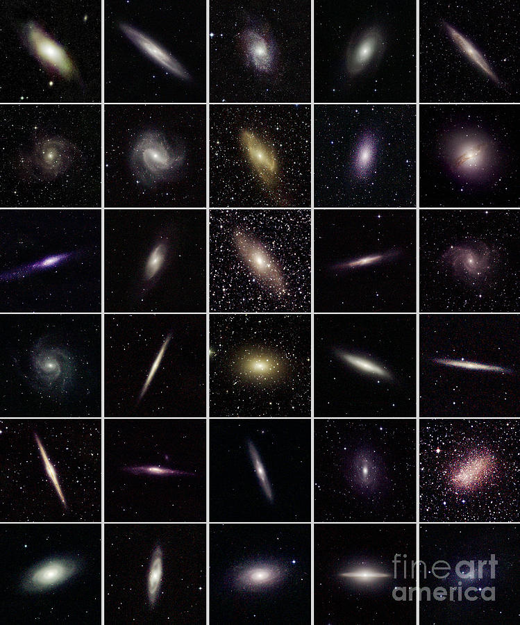 30 Largest Galaxies, Infrared Images Photograph by 2MASS project NASA