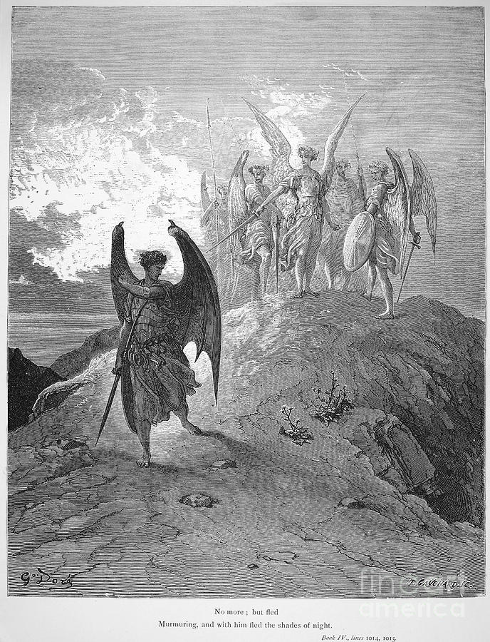 Paradise Lost #2 Drawing by Gustave Dore