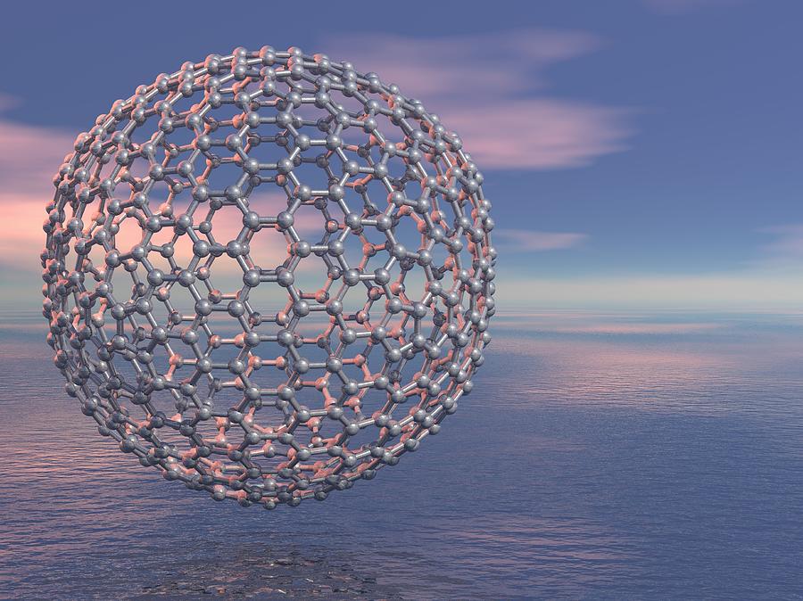 Buckyball Molecule, Artwork #34 Digital Art by Laguna Design