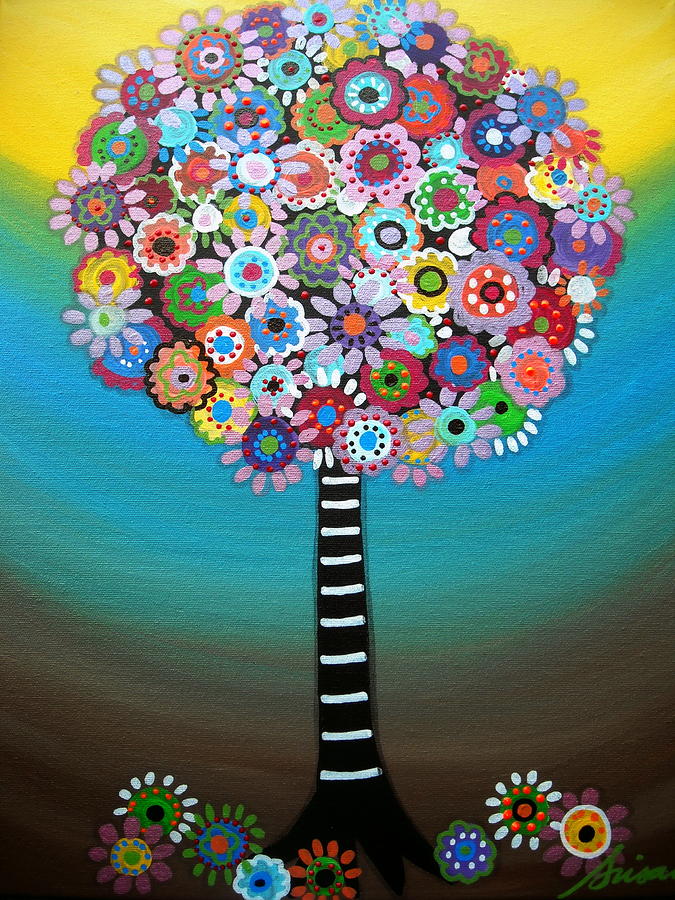 Flower Painting - Tree Of Life #35 by Pristine Cartera Turkus