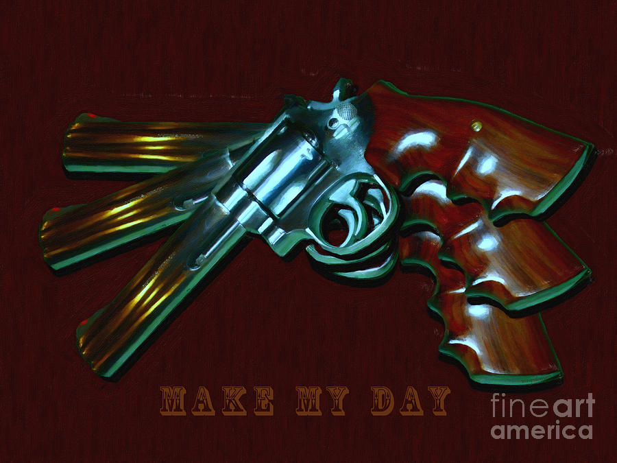 357 Magnum - Make My Day - Painterly Photograph by Wingsdomain Art and Photography