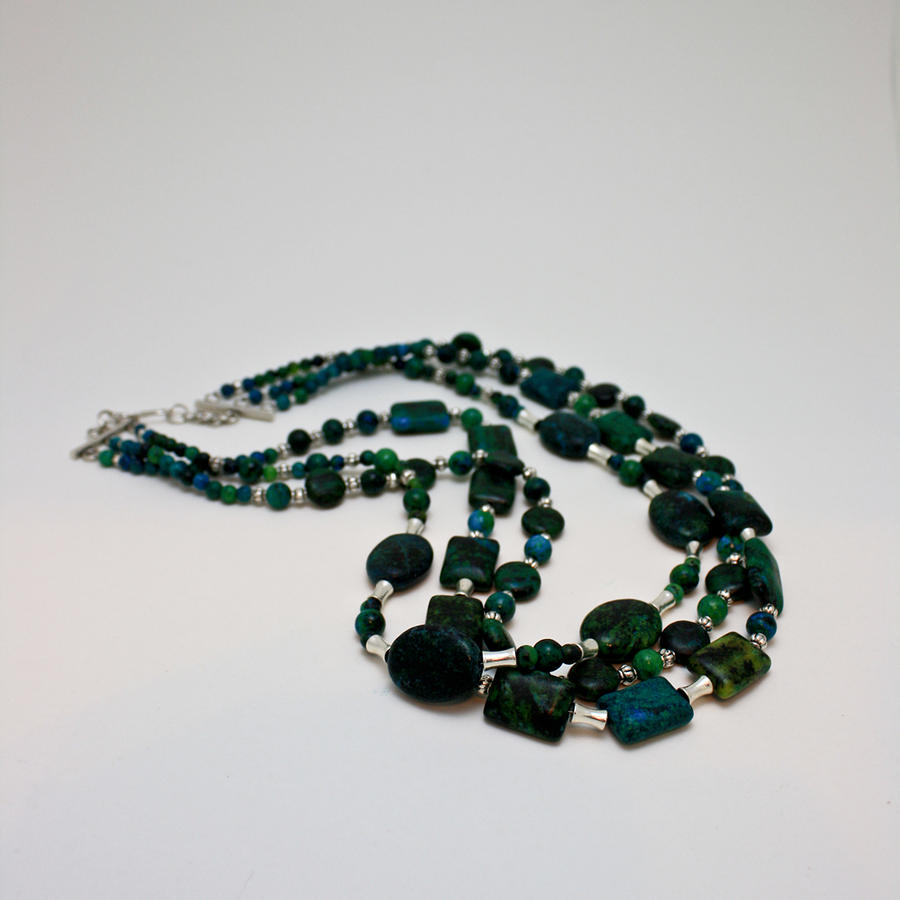 3609 Australian Jasper Triple Strand Necklace Jewelry by Teresa Mucha