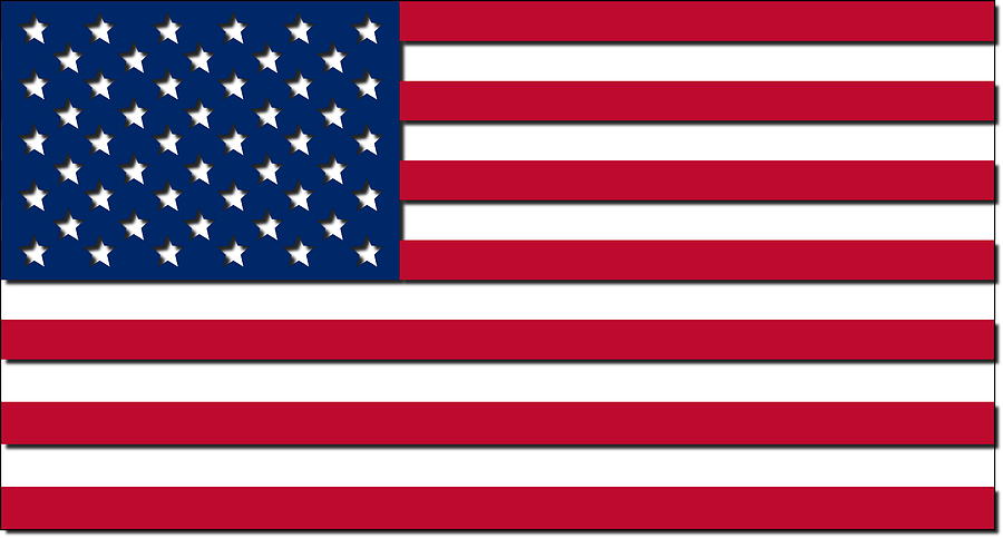 Flag Digital Art - 3D US Flag by Ron Hedges
