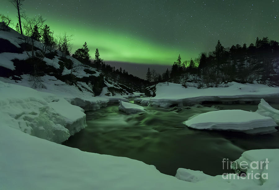 Aurora Borealis Over Tennevik River #4 Photograph by Arild Heitmann