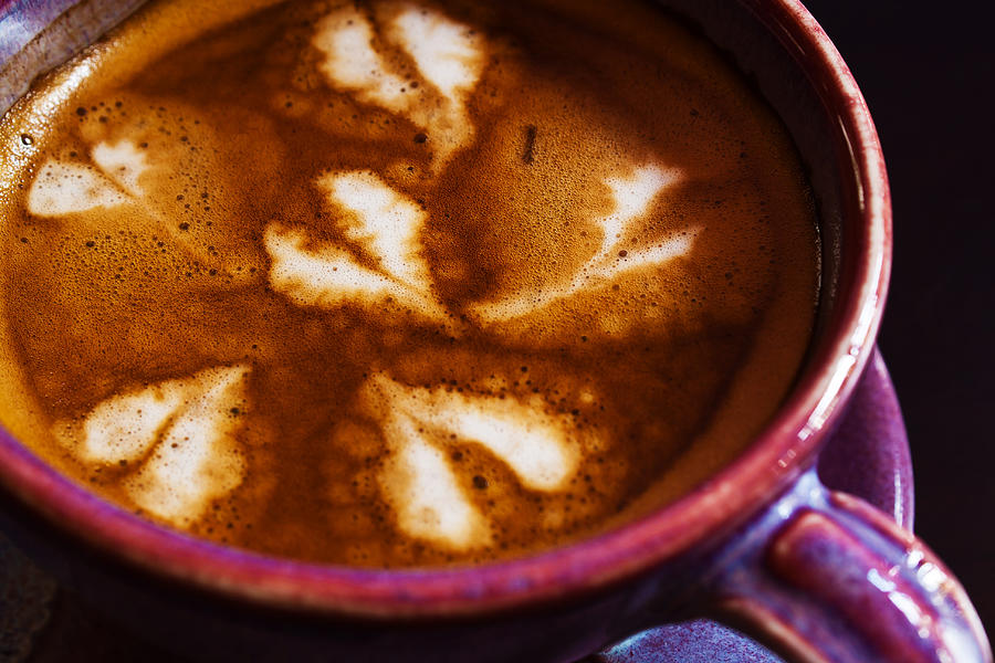 Coffee Photograph - Close-up shot of barista coffee cup. #4 by Chaloemphan Prasomphet