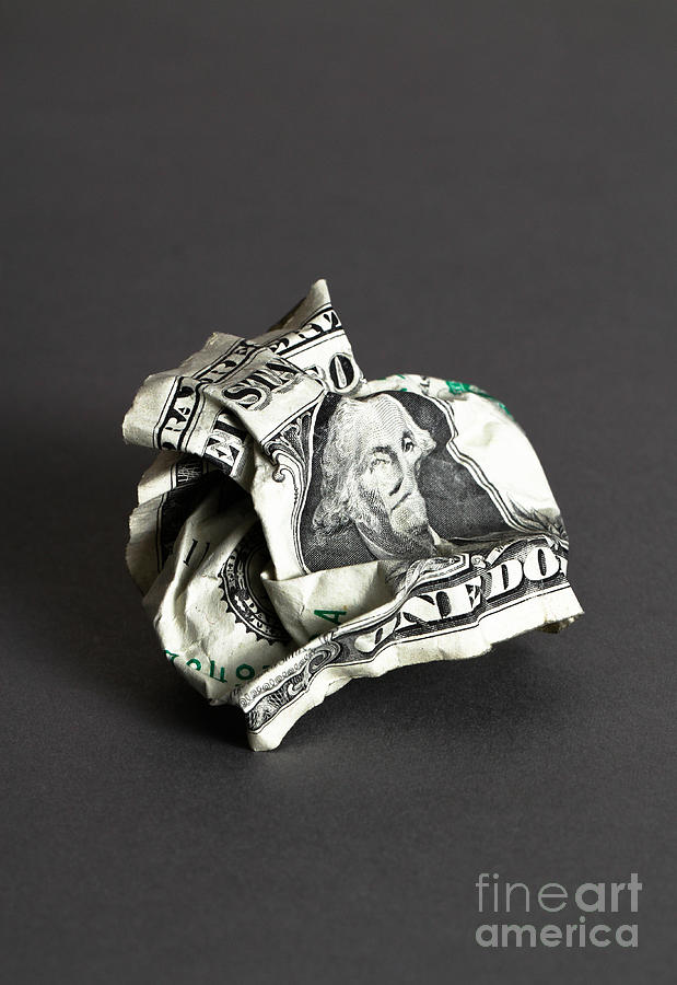 Crumpled Money #4 Photograph by Photo Researchers, Inc.