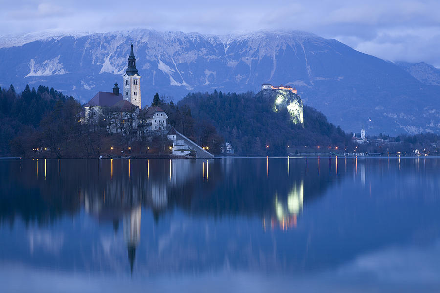 Dusk over Lake Bled #4 Photograph by Ian Middleton
