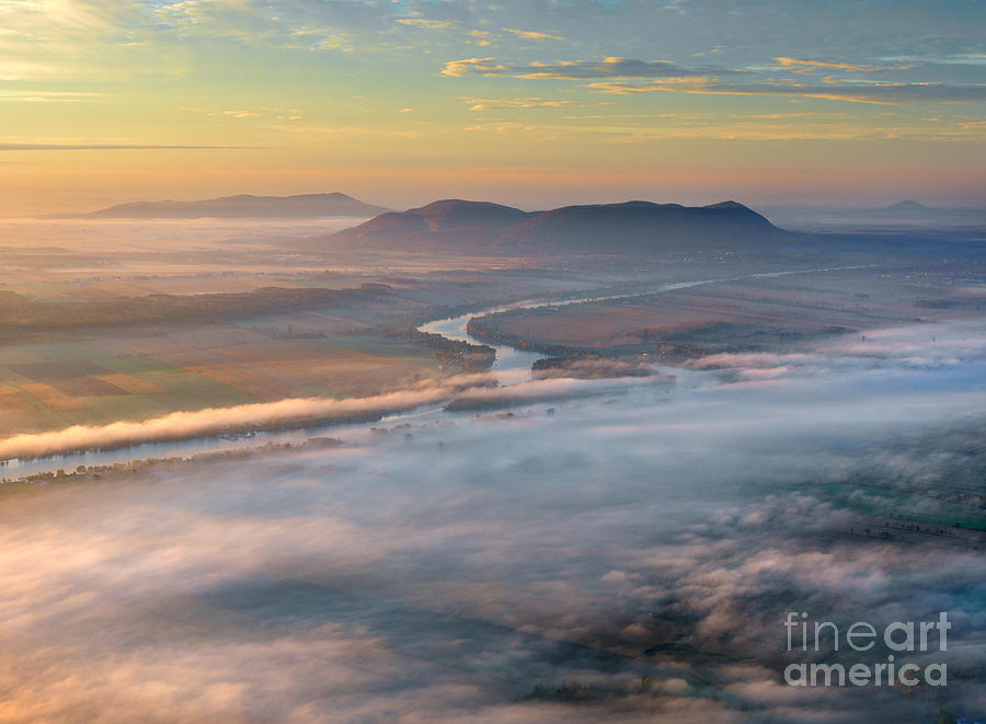 Early Autumn Morning Fog on The Richelieu River Valley Quebec Ca #4 Photograph by Laurent Lucuix