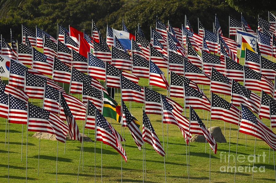Flag Photograph - Flags #4 by Marc Bittan
