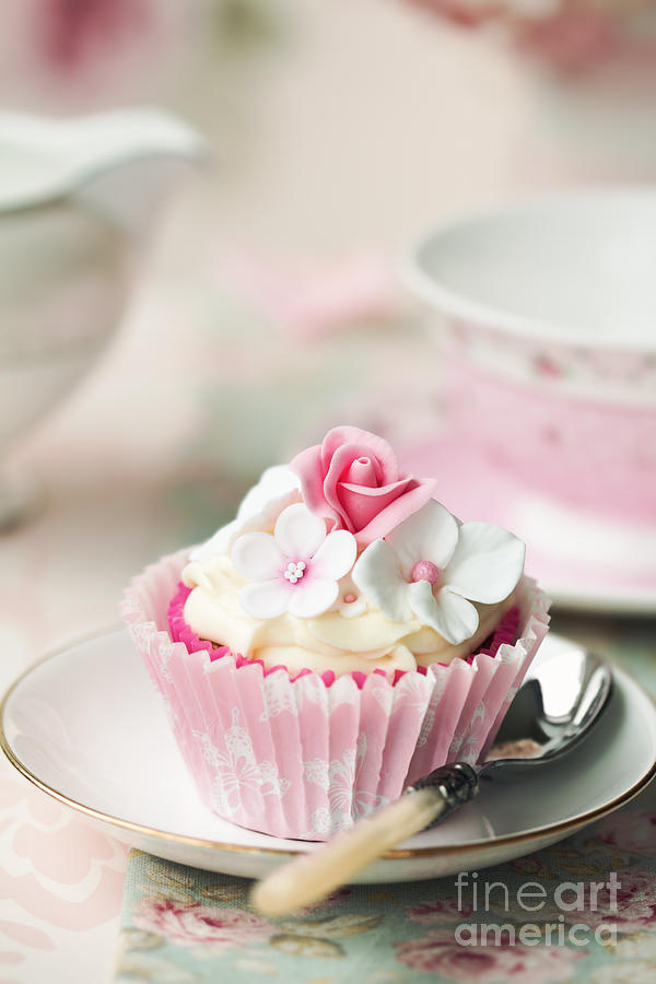 Tea Photograph - Flower cupcake #4 by Ruth Black