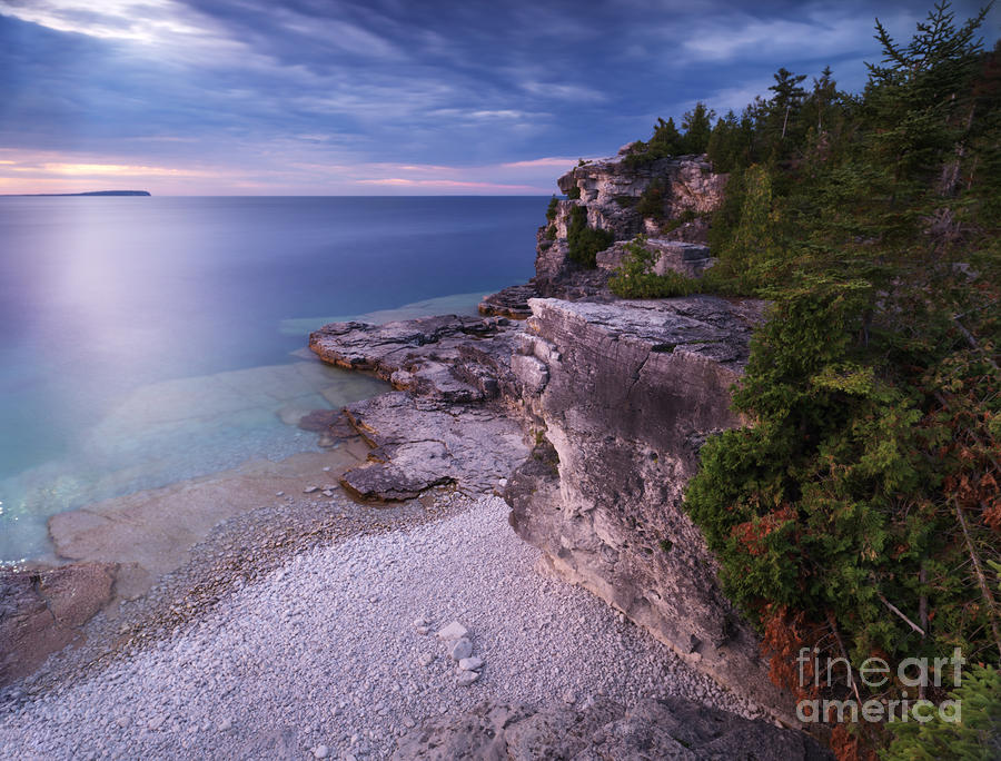 Georgian Bay Cliffs at Sunset #4 Photograph by Maxim Images Exquisite Prints