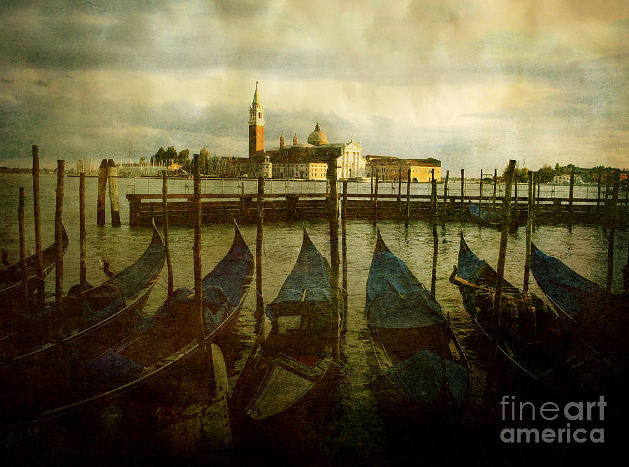 Boat Photograph - Gondolas. Venice #4 by Bernard Jaubert