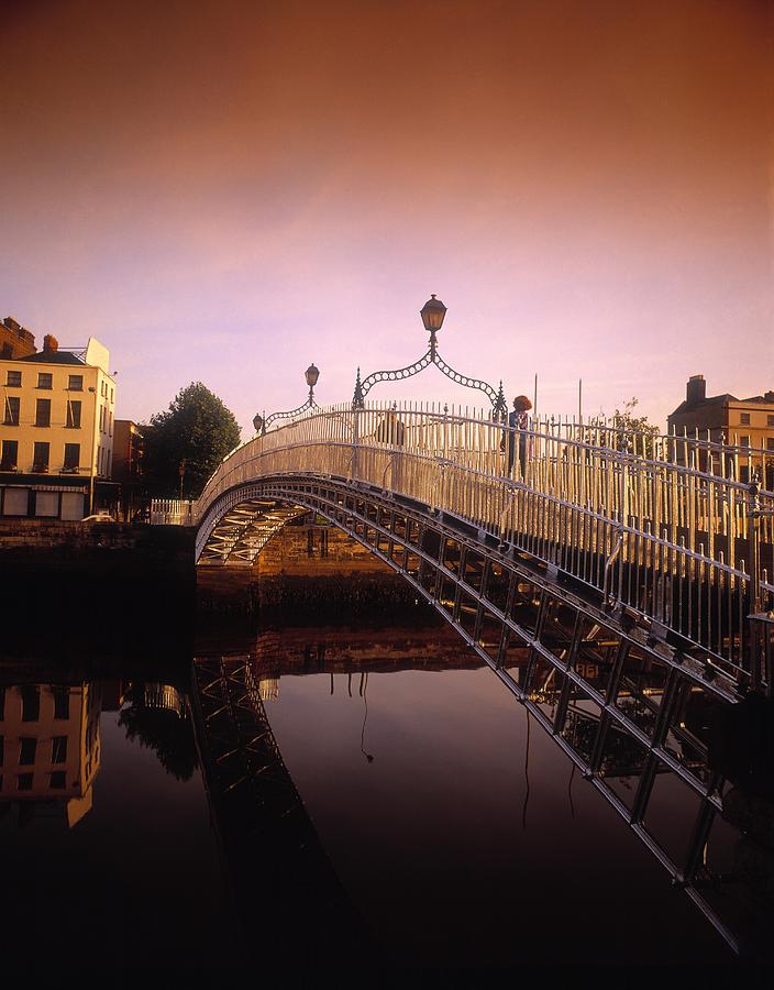 City Photograph - Hapenny Bridge, River Liffey, Dublin #4 by The Irish Image Collection 