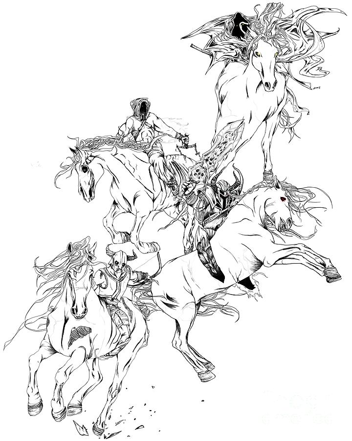 4 Horsemen of the Apocalypse Digital Art by Stephanie Louden  Pixels