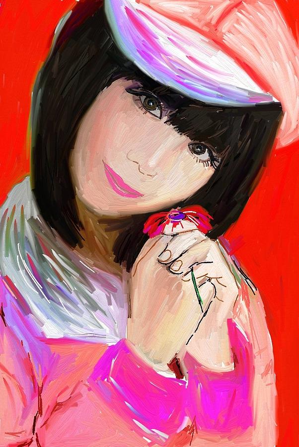 Japanese girl #4 Painting by Bogdan Floridana Oana