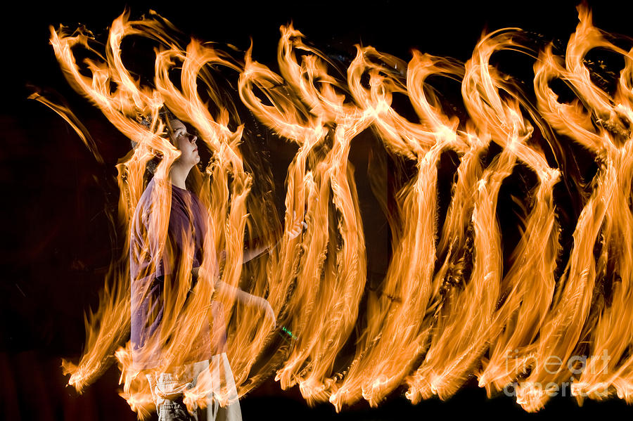 Juggling Fire #4 Photograph by Ted Kinsman