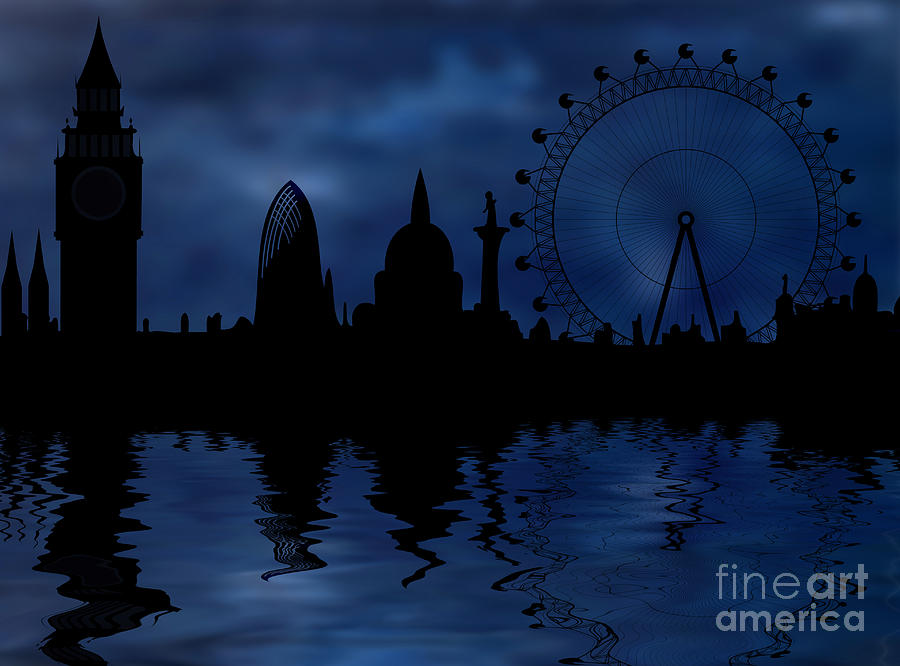 London Digital Art - London skyline #4 by Michal Boubin
