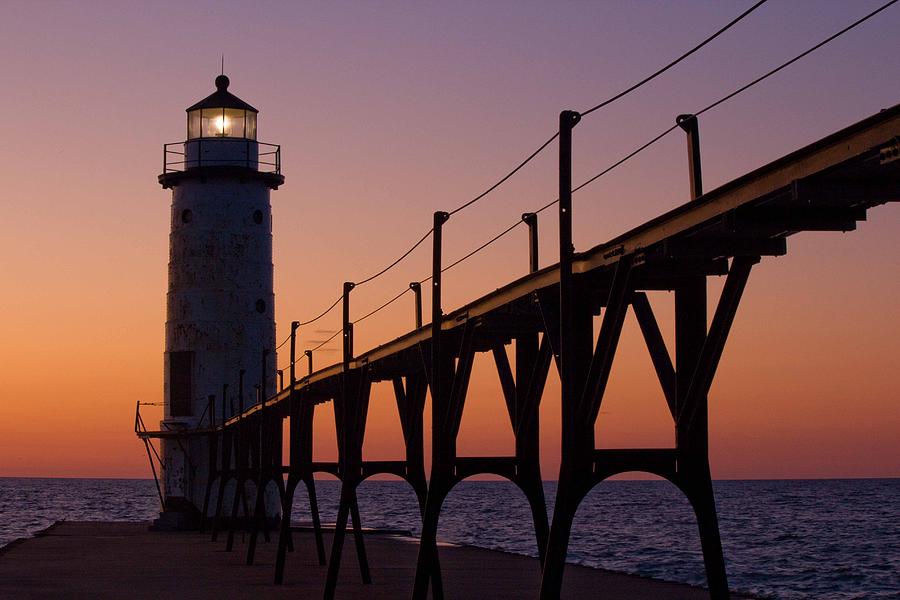 Manistee Michigan Lighthouse And Pier Photograph by Twenty Two North ...