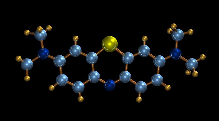 Methylene Blue Photograph - Methylene Blue, Molecular Model #4 by Dr Mark J. Winter