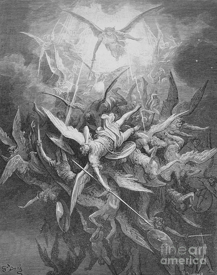 Paradise Lost #26 Drawing by Gustave Dore