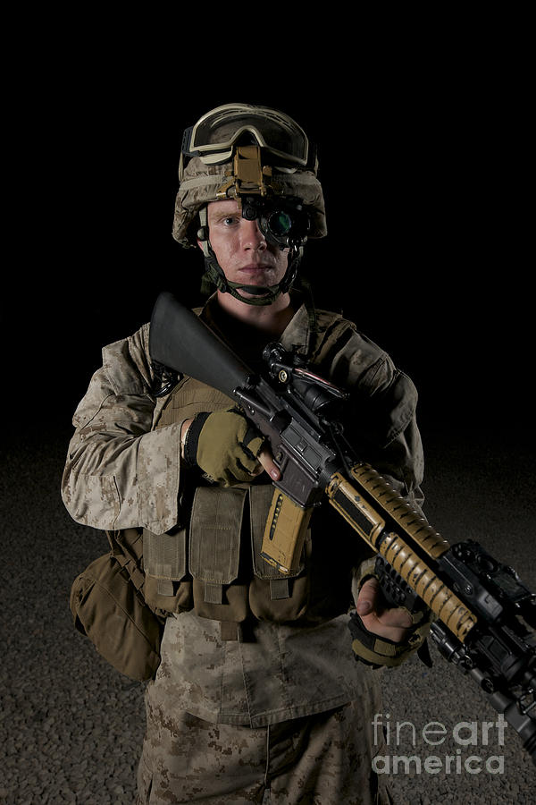 Portrait Of A U.s. Marine Wearing Night #4 Photograph by Terry Moore