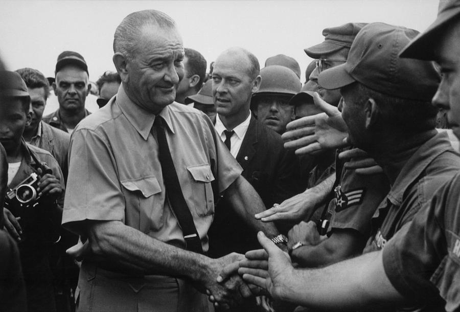 President Johnson In South Vietnam. Lbj Photograph By Everett - Pixels