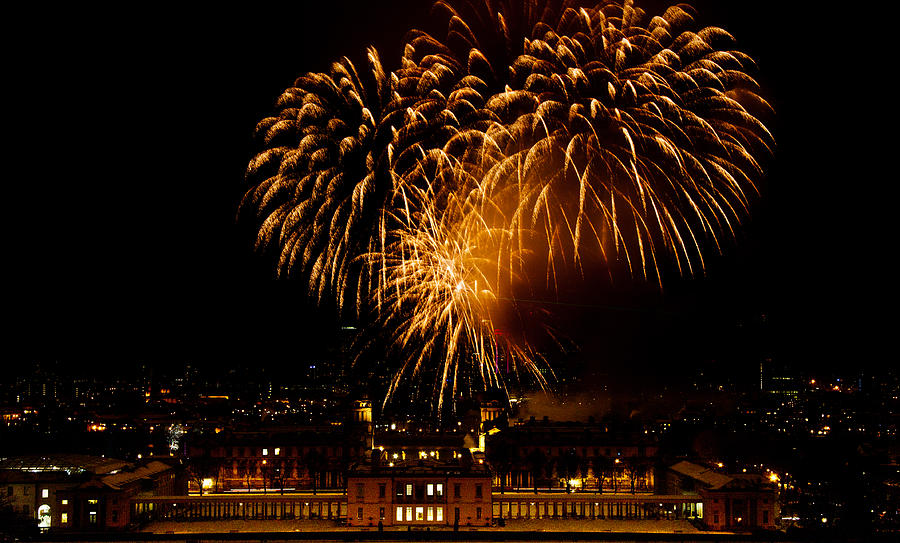 Greenwich Photograph - Royal Greenwich Fireworks #4 by Dawn OConnor