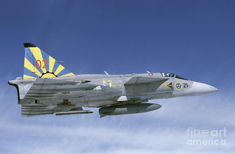 Saab Ja 37 Viggen Fighter Photograph By Daniel Karlsson - Fine Art America