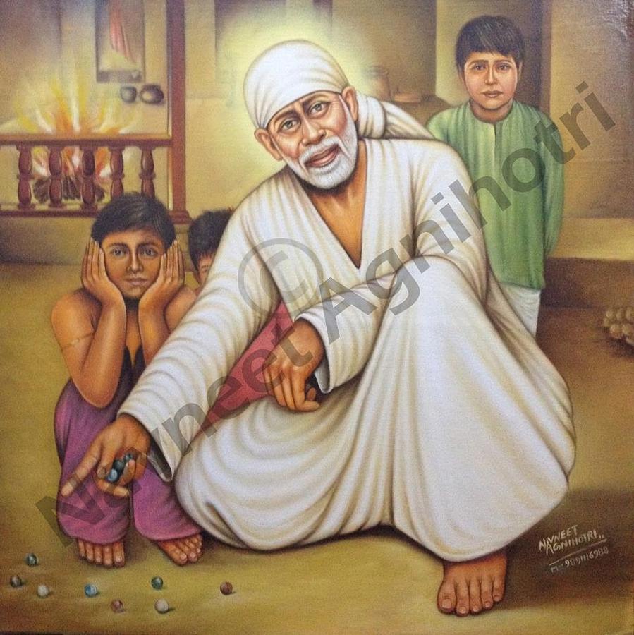 Sai Baba Painting Painting by Navneet Agnihotri - Pixels