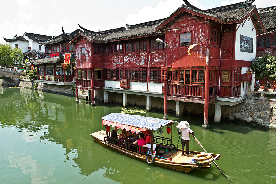 Landscape Photograph - the Waterfront scenery at the Qibao Ancient Town #4 by Jiayin Ma