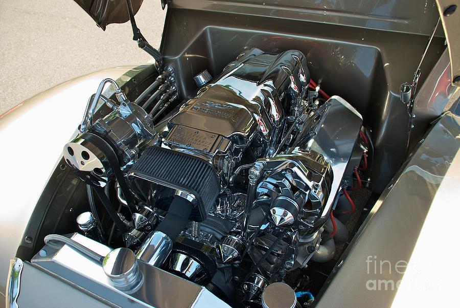 40 Ford Coupe Engine 4 Photograph by Mark Dodd