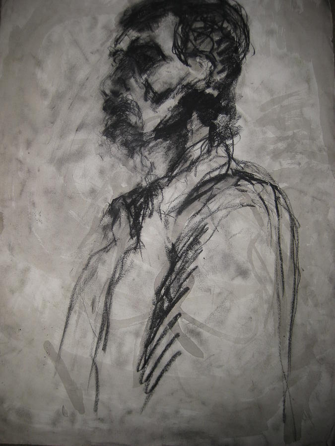Portrait Drawing - Untitled #44 by Iris Gill