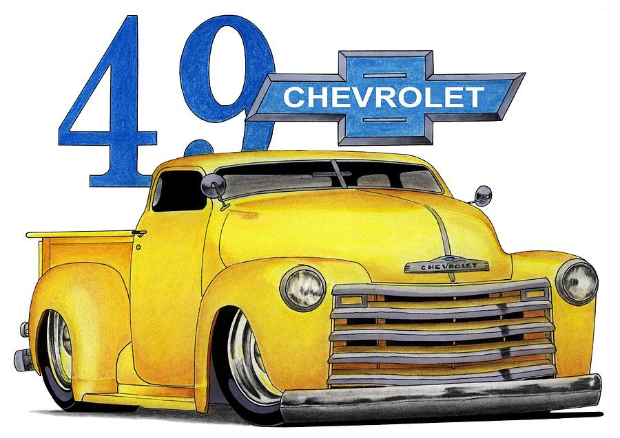 Transportation Mixed Media - 49 Chevy by Lyle Brown