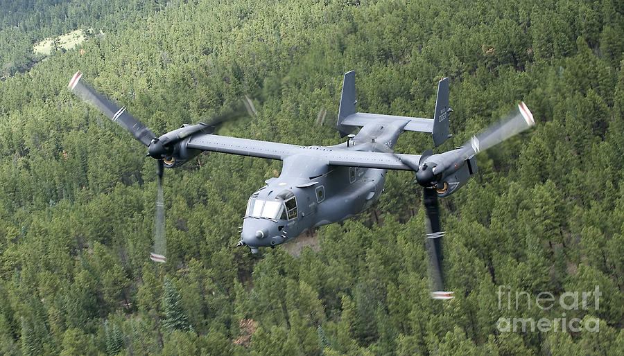 A Cv-22 Osprey On A Training Mission #5 Photograph by HIGH-G Productions