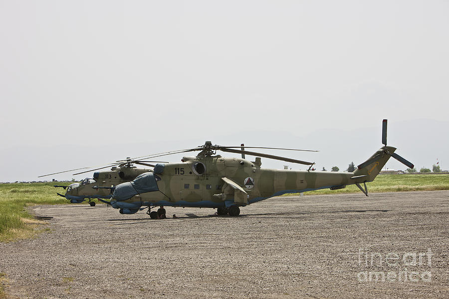 An Mi-35 Attack Helicopter At Kunduz Photograph