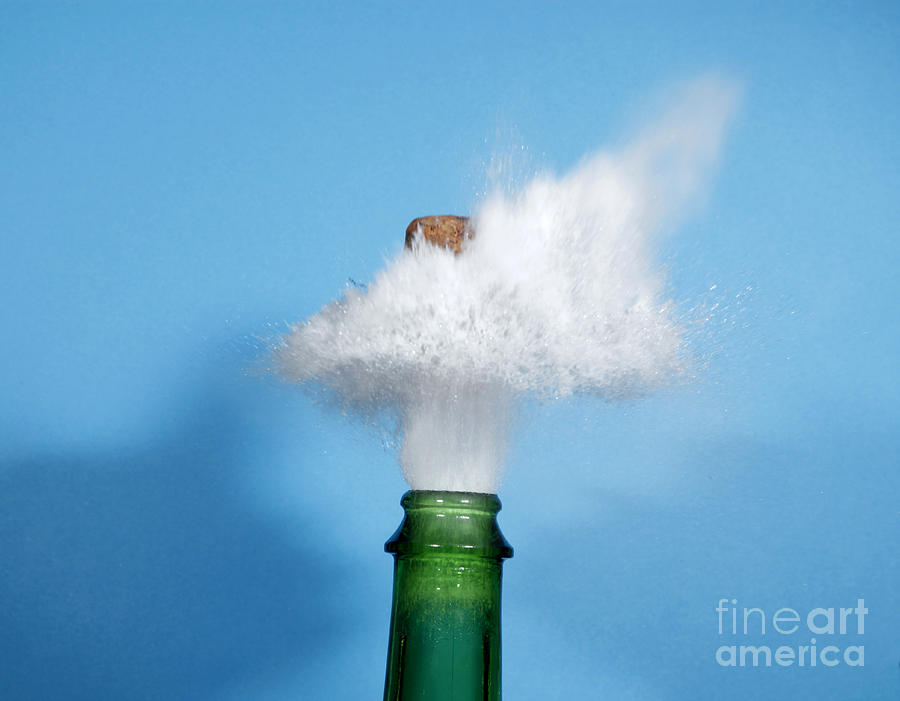 Champagne Cork Popping #5 Photograph by Ted Kinsman