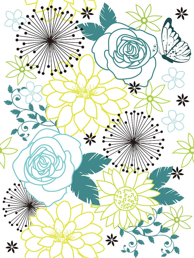 Close-up Of Flowers #5 Digital Art by Eastnine Inc.