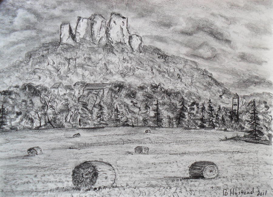 Landscape Drawing - 5-Fingers by Brian Hustead