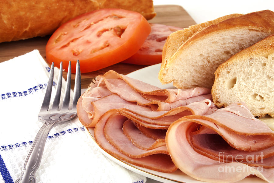 Bread Photograph - Ham lunch spread #5 by Blink Images