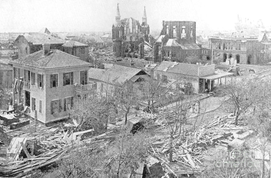 History Photograph - Hurricane Damage, Galveston, 1900 #5 by Science Source