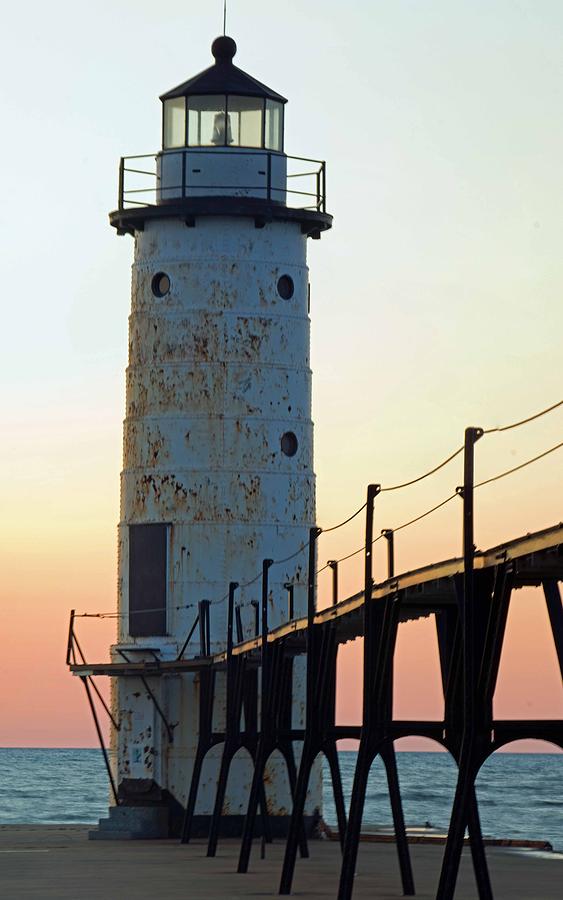 Manistee Michigan Lighthouse And Pier by Twenty Two North Photography