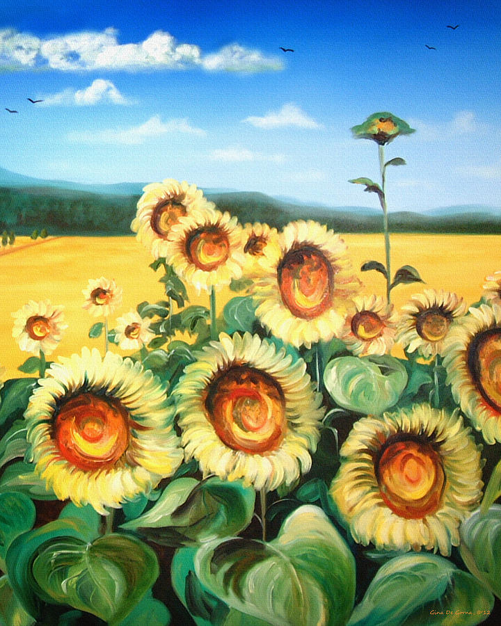 Sunflowers #1 Painting by Gina De Gorna