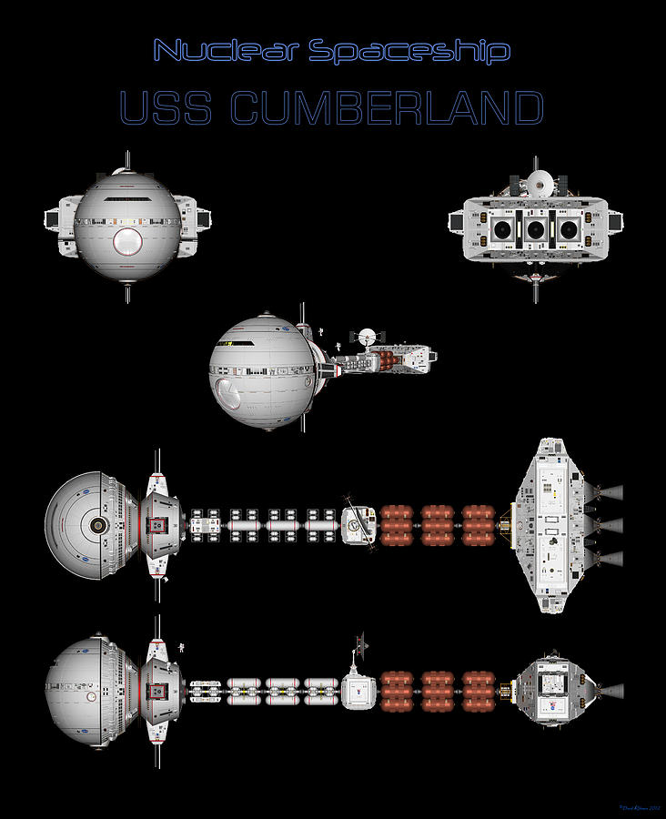 Space Digital Art - 5 views of the USS CUMBERLAND by David Robinson