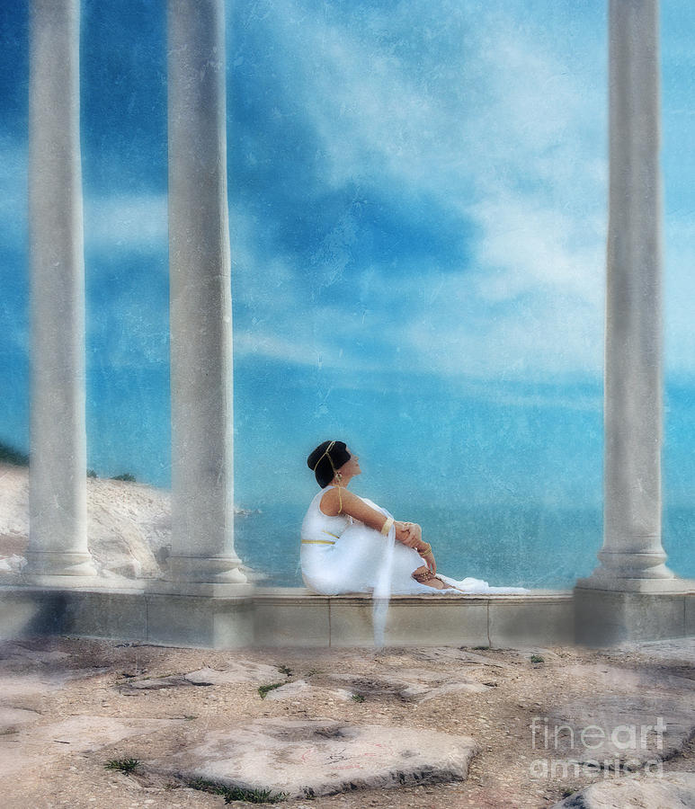 Greek Photograph - Young Woman as a Classical Woman of Ancient Egypt Rome or Greece #5 by Jill Battaglia
