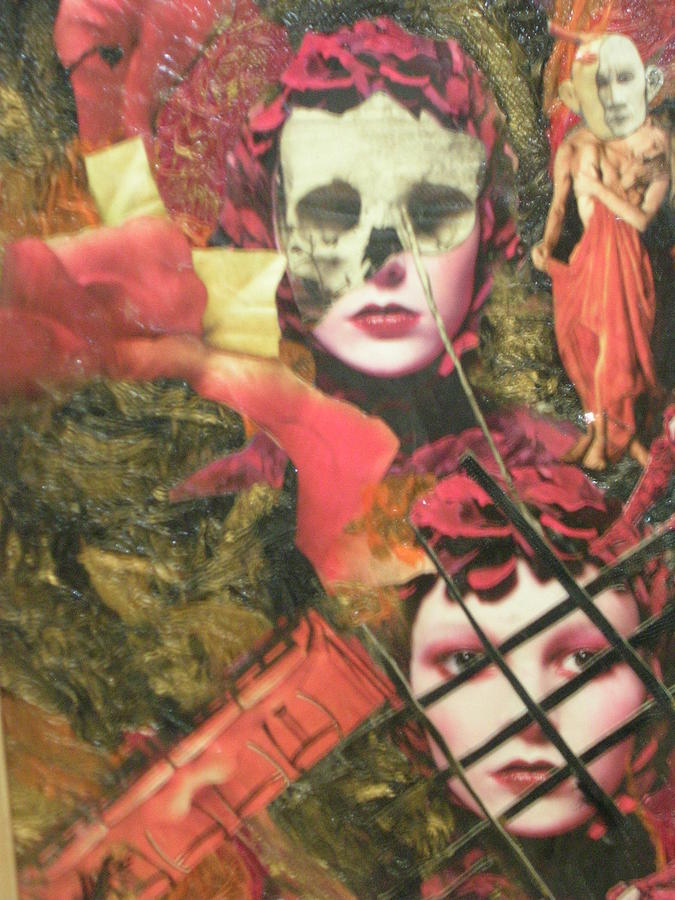 Distorted Faces Mixed Media - 50 Shades of Red by Rani Scott Distorted Faces Mixed Media - 50 Shades of Red by Rani Scott