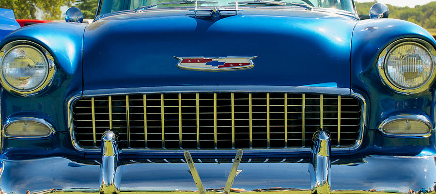 55 Chevy Bel Air Grill Photograph by Mark Dodd