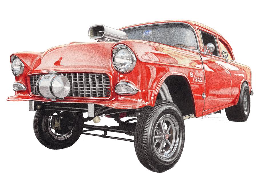 55 Chevy Gasser Photograph by James Robert