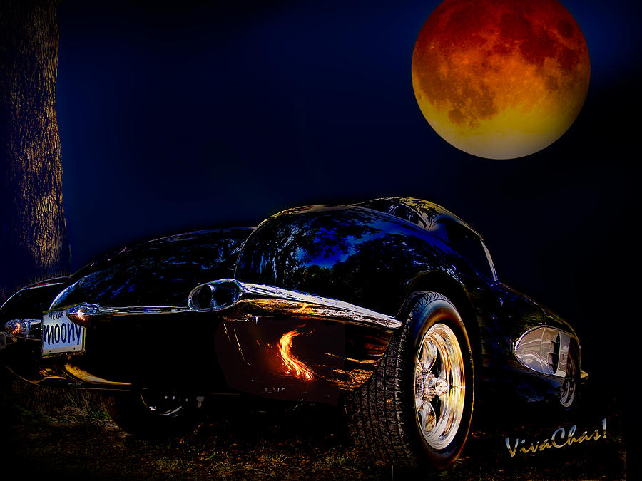 59 Corvette Moon Photograph by Chas Sinklier