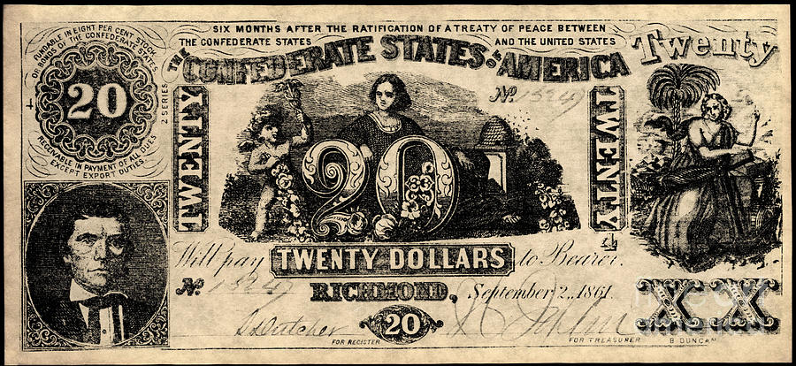 Richmond Photograph - Confederate Banknote #6 by Granger