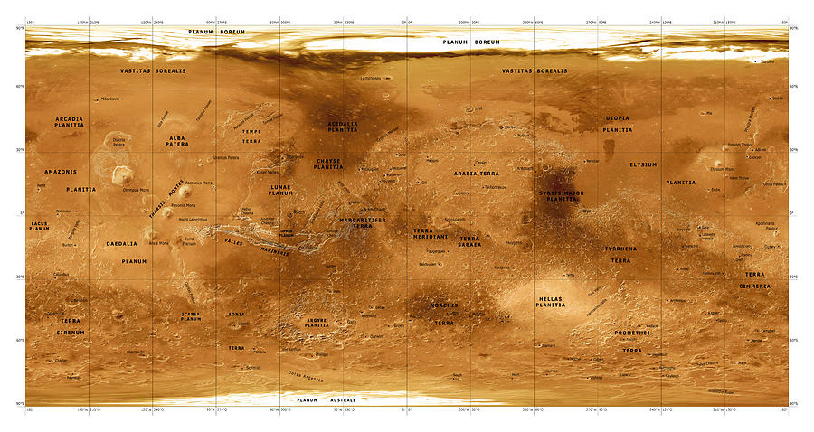 Марс карта поверхности